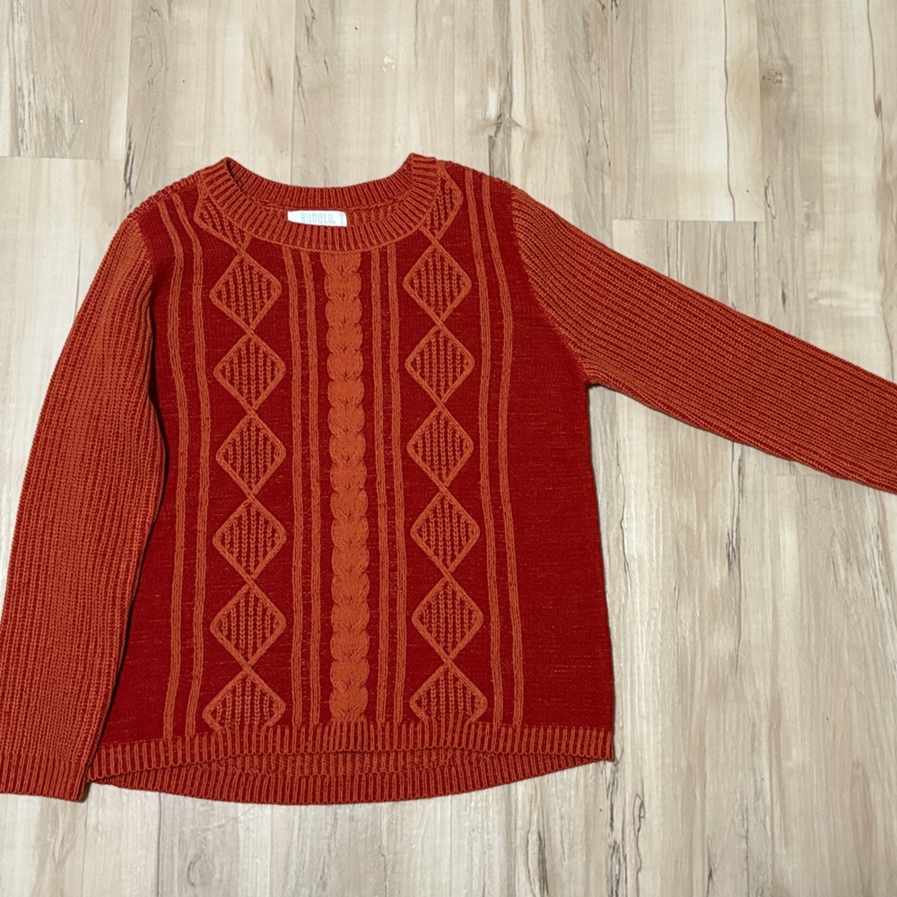 Women's Red Patterned Sweater